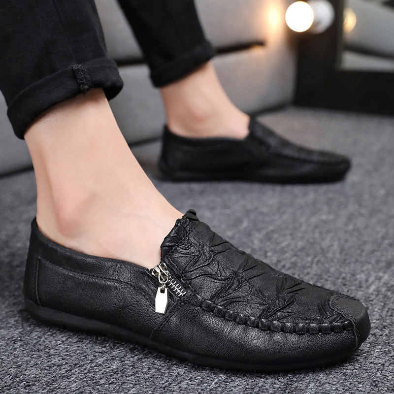 Herren Mokassins mit elegantem Reißverschluss und weichem Leder EB