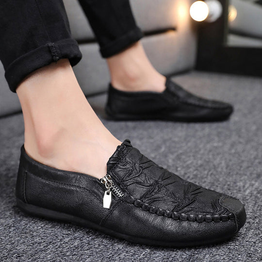 Herren Mokassins mit elegantem Reißverschluss und weichem Leder EB