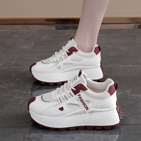 Damen Sneakers mit hohem Plateau und atmungsaktiver Mesh-Oberfläche EB