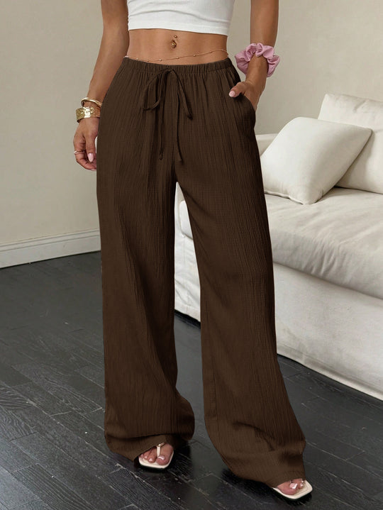 DamenWeit geschnittene Freizeit-Hose mit komfortablem Gummibund und praktischen Taschen EB
