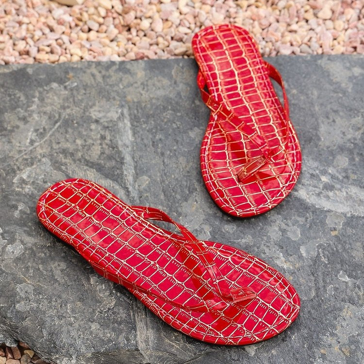 Damen Bunte und stylische Zehentrenner-Sandalen EB