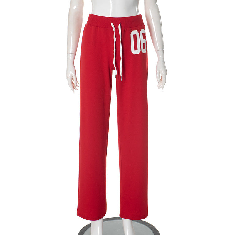 Damen lässige Sweatpants mit elastischem Bund und seitlichen Taschen EB