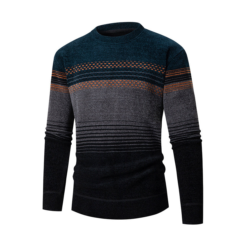 Herren modischer Pullover mit einzigartigem Strukturdesign und mehrfarbigem Muster EB