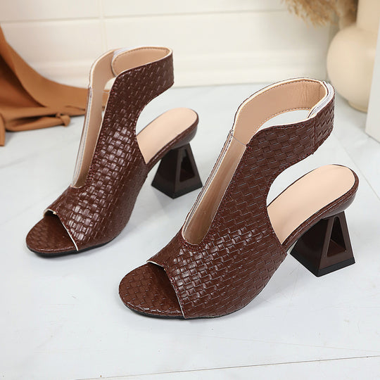 Damen Plateau-Pumps mit elegantem Riemendesign und rechteckigem Absatz EB