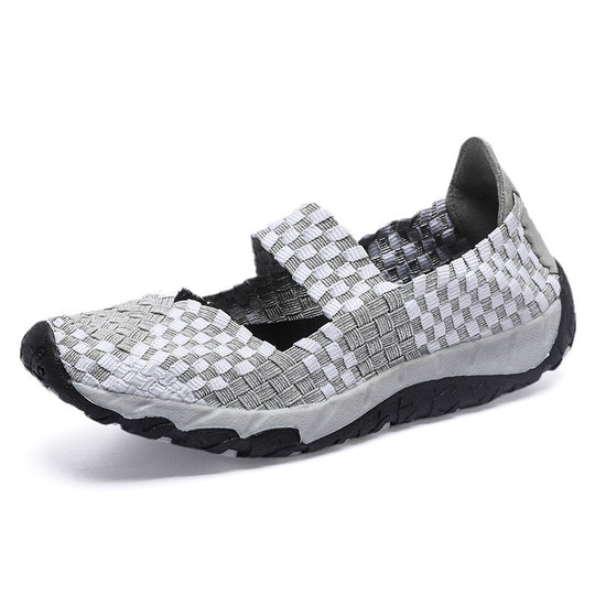 Damen Bequeme und luftige Ballerinas mit elastischem Riemen EB
