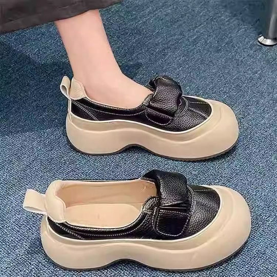 Damen modische Slipper mit extra dicker Sohle und verstellbarem Klettverschluss EB