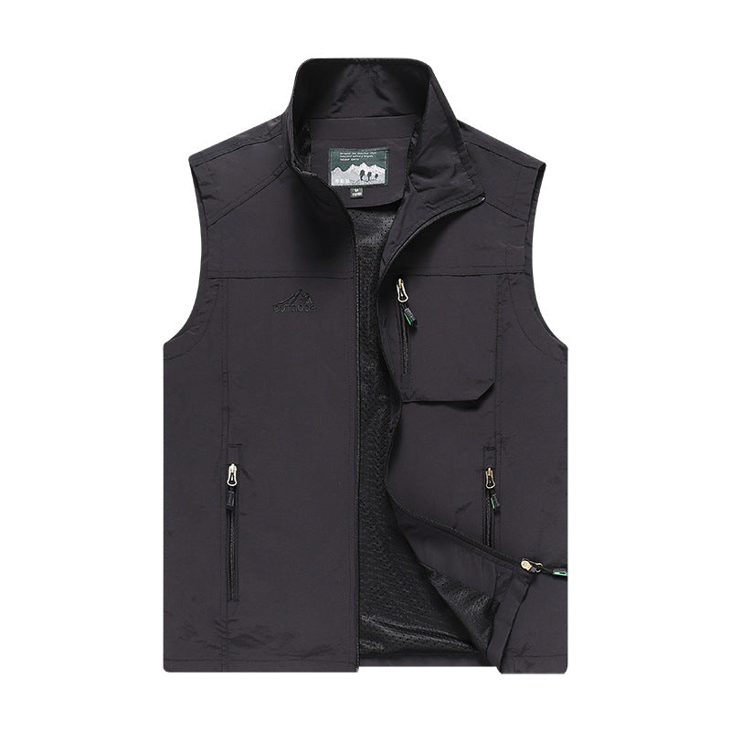 Herren Leichte Multifunktions-Softshellweste mit atmungsaktivem Mesh-Innenfutter und Reißverschlusstaschen EB