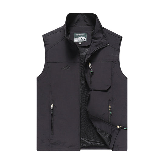 Herren Leichte Multifunktions-Softshellweste mit atmungsaktivem Mesh-Innenfutter und Reißverschlusstaschen EB