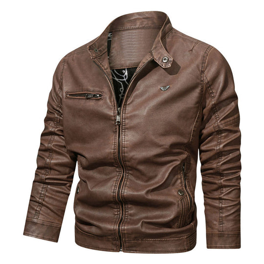 Herren Jeansblouson im Aviator‑Style mit Vintage‑Waschung und Reißverschlusstaschen EB