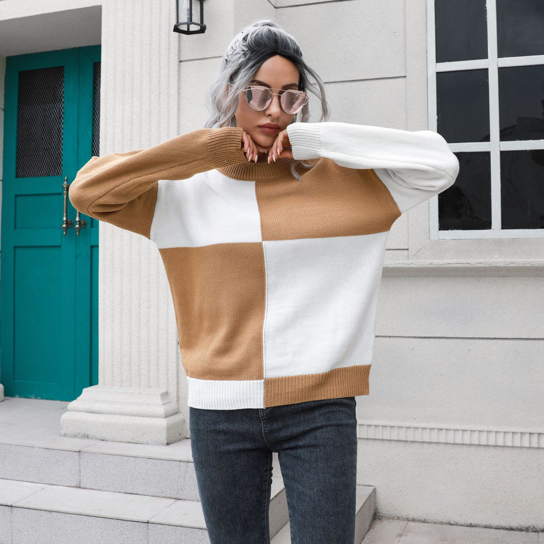 Damen Lässiger Pullover mit Blockstreifen-Design und bequemem Schnitt EB