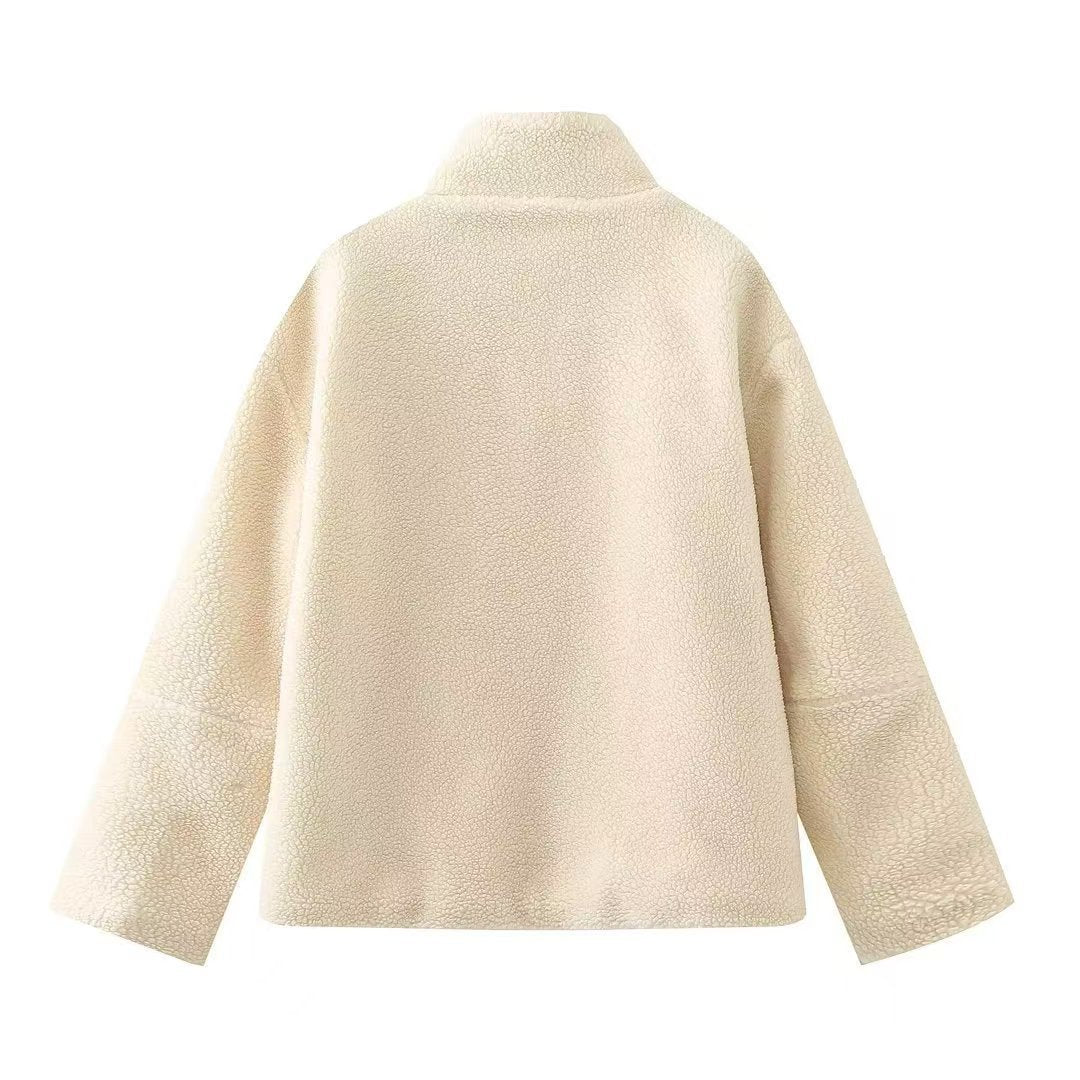 Damen Fleecejacke mit hohem Kragen und Reißverschluss EB