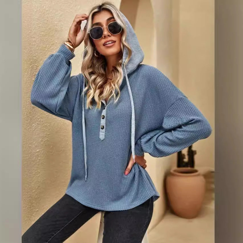 Damen Oversized Pullover mit Knopfleiste EB