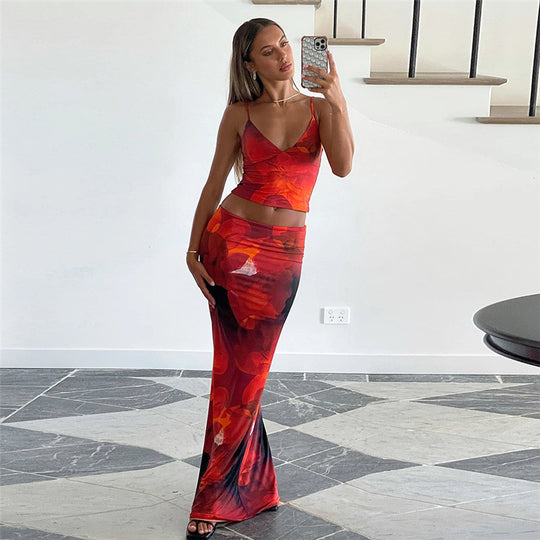 Damen Elegantes Sommerkleid mit floralem Design und schmalem Schnitt EB