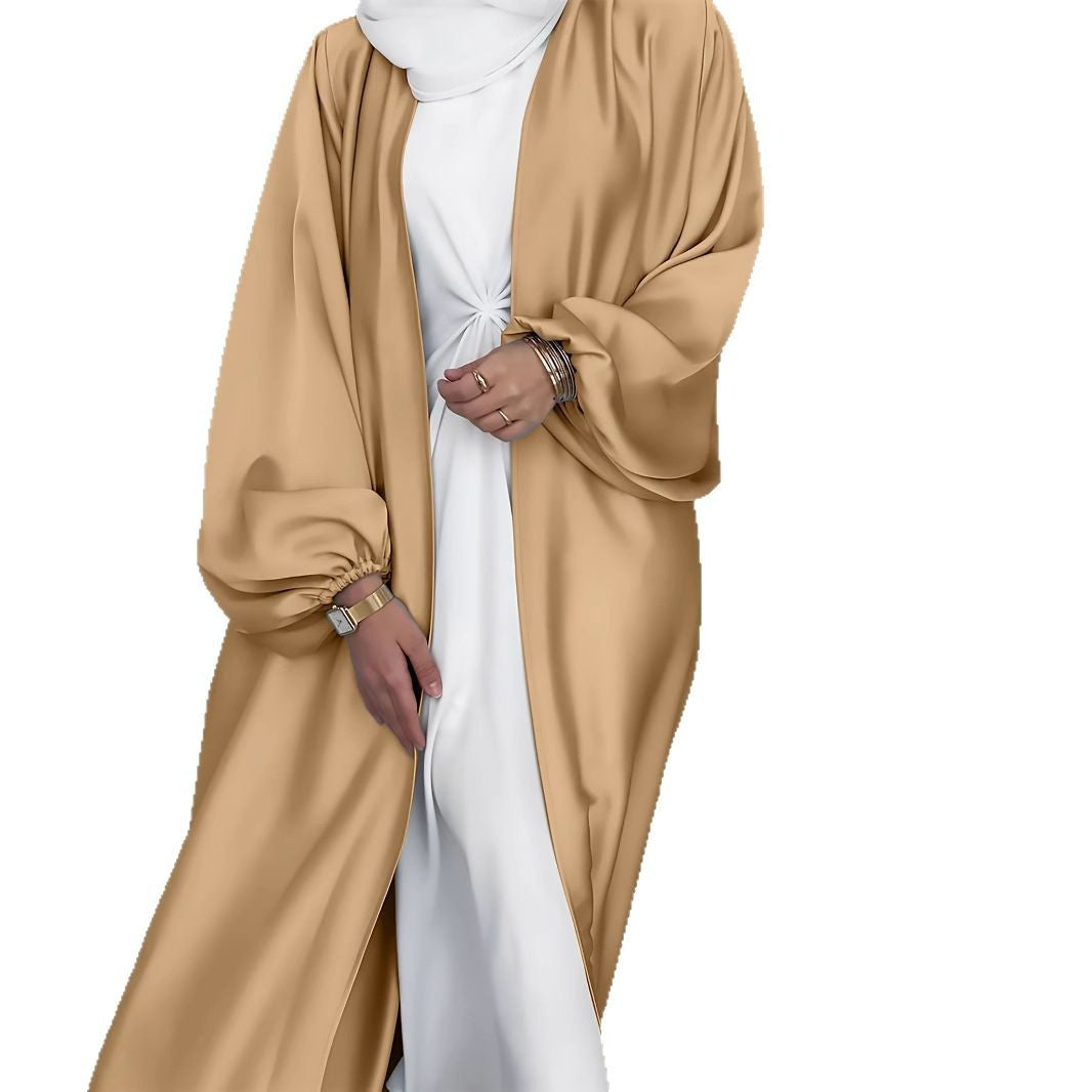 Damen Elegante Satinjacke mit weit geschnittenen Ärmeln EB