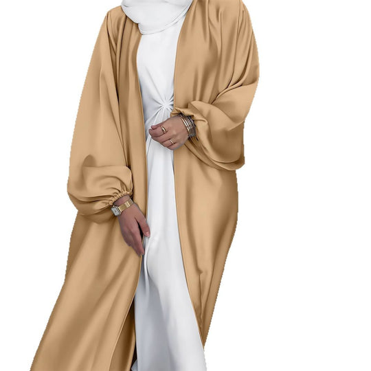 Damen Elegante Satinjacke mit weit geschnittenen Ärmeln EB
