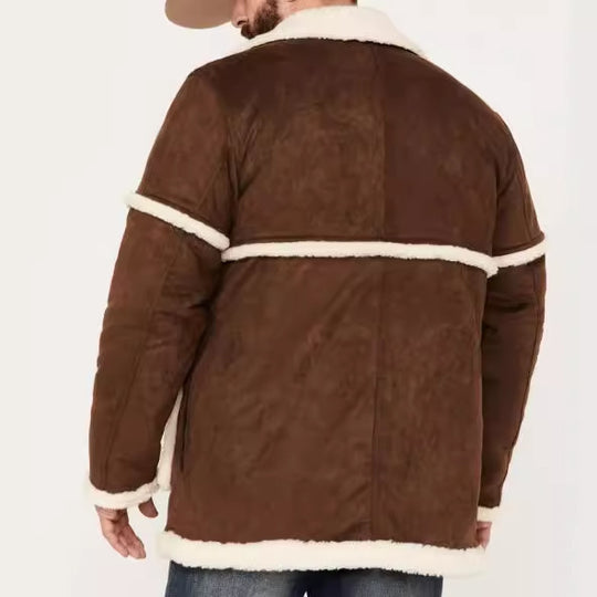 Herren elegante Outdoor-Jacke mit luxuriösem Lammfell-Futter EB