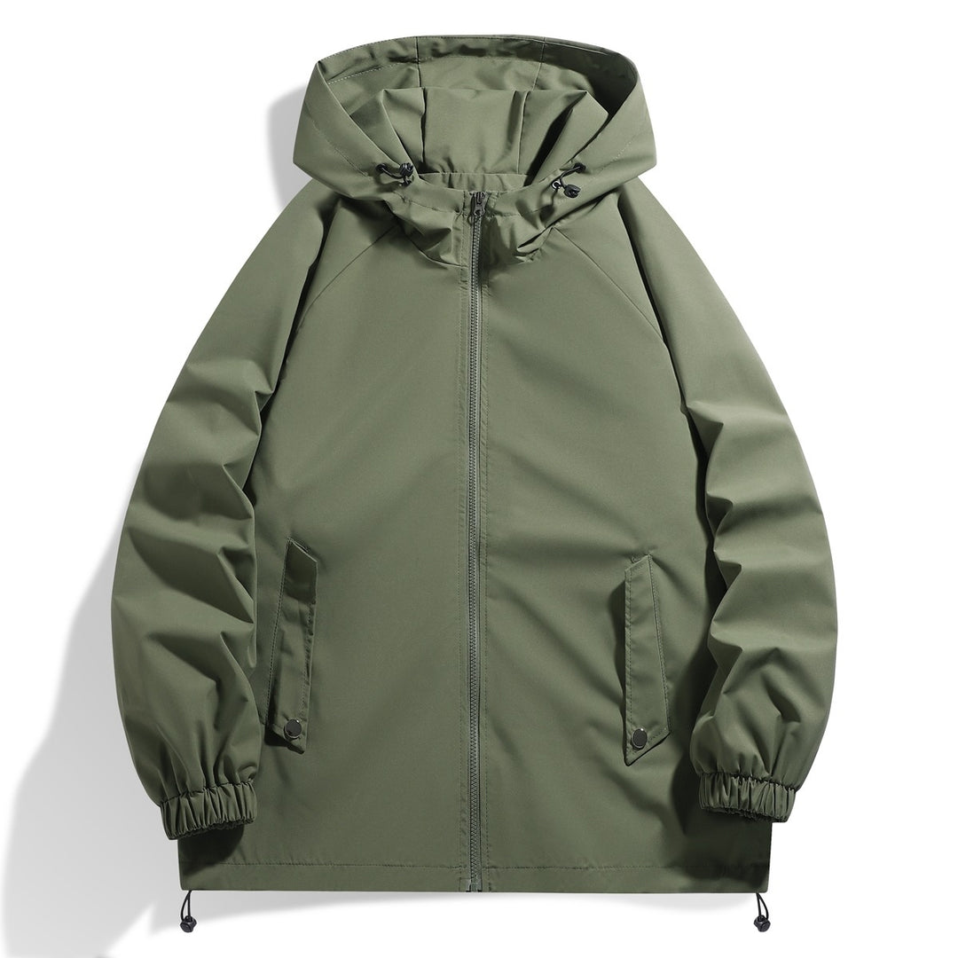 Herren Funktionsjacke mit verstellbarem Kapuzenkragen und elastischen Ärmelbündchen EB