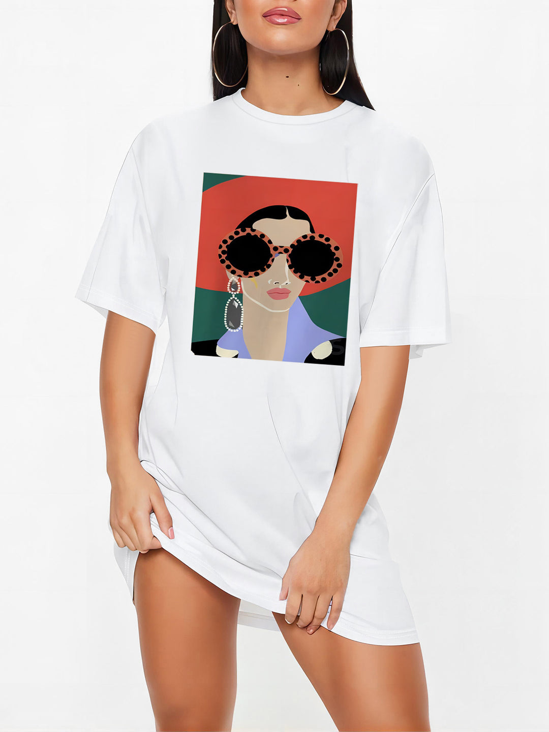 Damen Oversized T-Shirt mit inspirierendem Schriftzug und auffälligem Grafikdesign EB