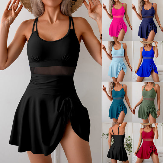 Damen Badeoberteil mit elegantem Rockelement EB
