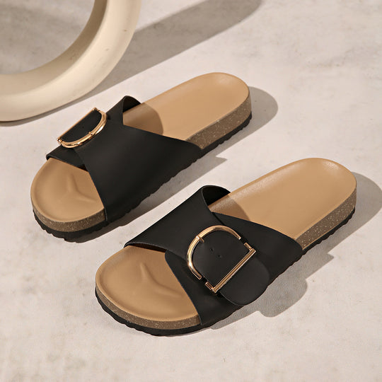 Damen modische Mules mit eleganter Schnallenverzierung und bequemer Fußbettung EB