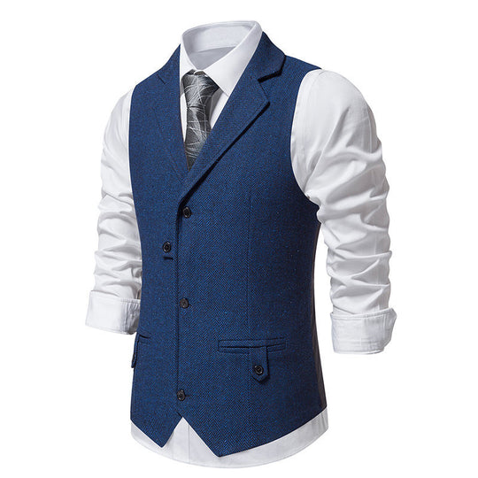 Herren elegante Anzugweste im Herringbone-Design mit modernem Schnitt EB