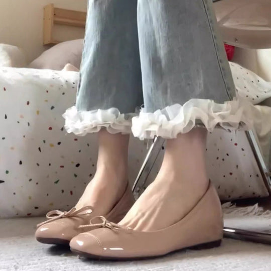 Damen Ballerinas mit verspieltem Schleifen-Design EB