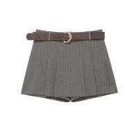 Damen elegante Shorts mit dekorativem Gürtel EB