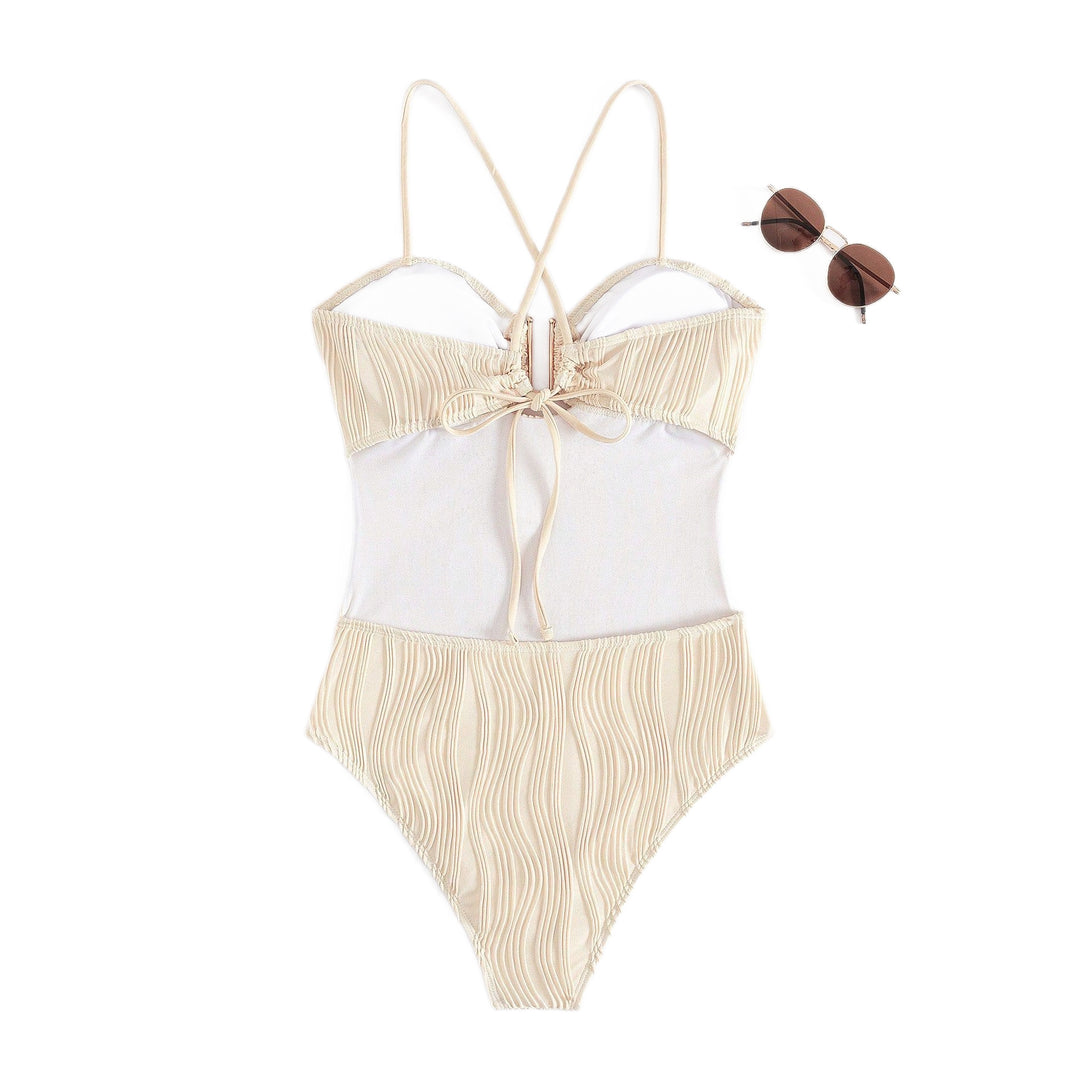 Damen Eleganter Badeanzug mit gerafften Details EB