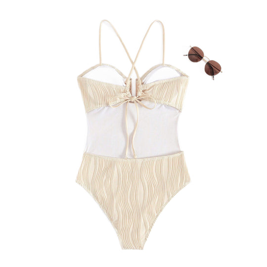 Damen Eleganter Badeanzug mit gerafften Details EB