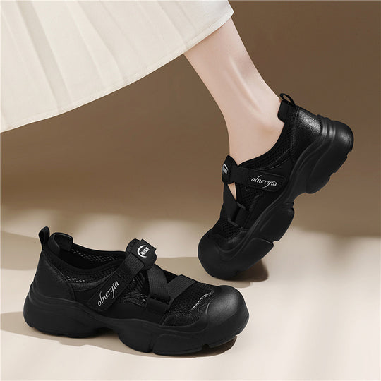 Damen Atmungsaktive und bequeme Sneakers mit elastischen Riemen EB