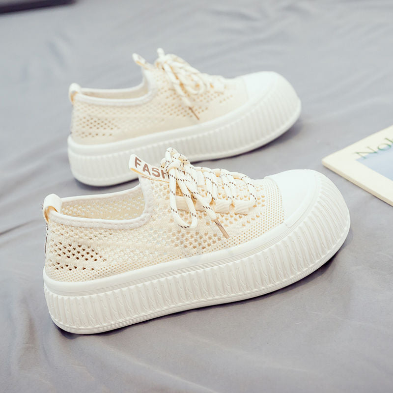 Damen modische und luftige Sneakers mit dicker Sohle EB