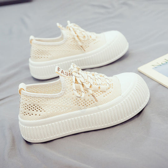 Damen modische und luftige Sneakers mit dicker Sohle EB