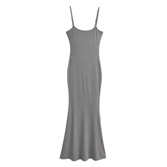 Damen figurbetontes Träger-Maxikleid aus Jersey