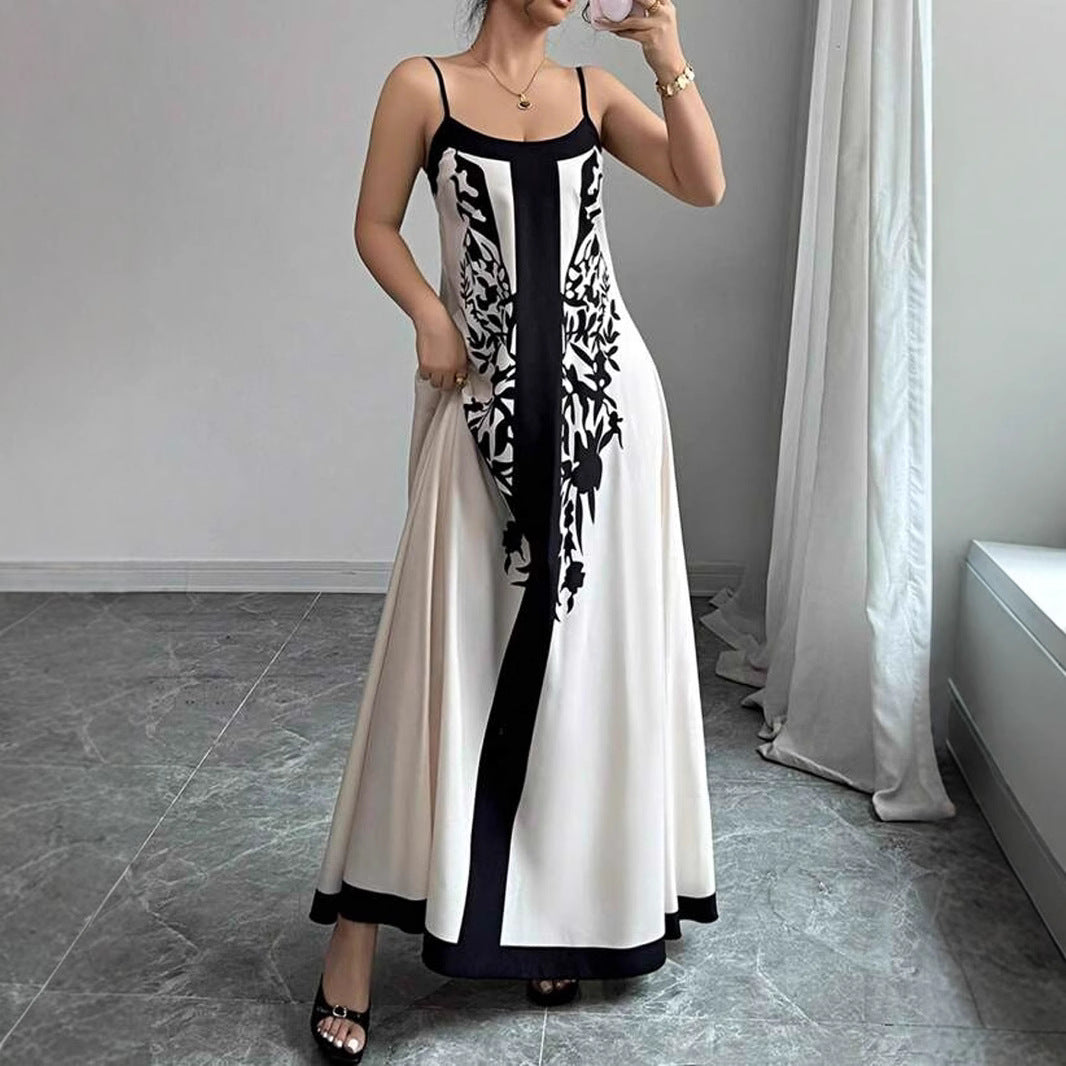 Damen Maxikleid mit floralem Design und seitlichen Schlitzen EB