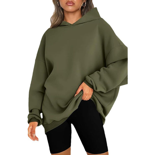 Damen Oversized Kapuzenpullover mit tiefen Schultern EB