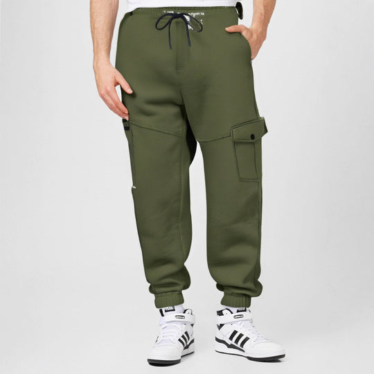 Herren Sportliche Cargo-Jogginghose mit Taschen und elastischem Bund EB
