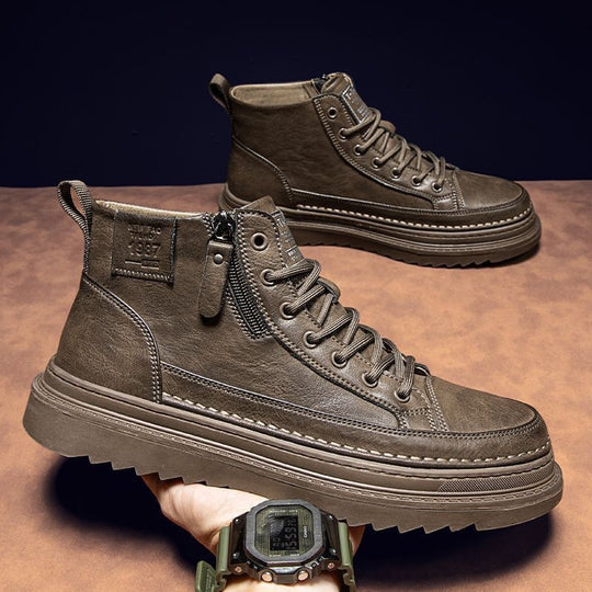 Damen Modische High-Top Stiefel mit rutschfester Sohle und praktischem Reißverschluss EB