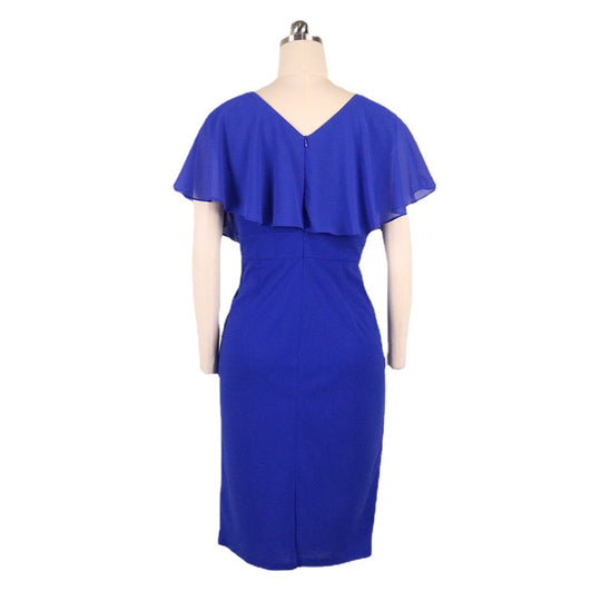 Damen Elegantes Kleid mit schwingenden Volantärmeln EB