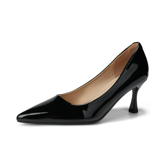 Damen Elegante Lack-Pumps mit komfortablem Blockabsatz EB