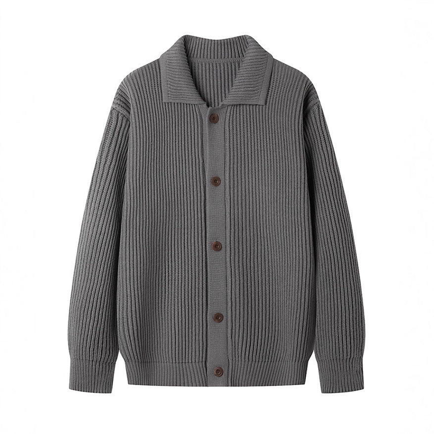 Herren Strickjacke mit sportlichem Design und modischem Schalkragen EB