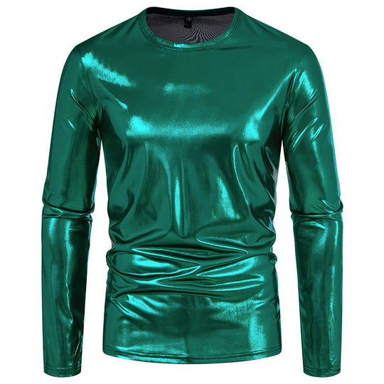 Herren Langarmshirt mit schimmerndem Finish und körpernaher Passform EB