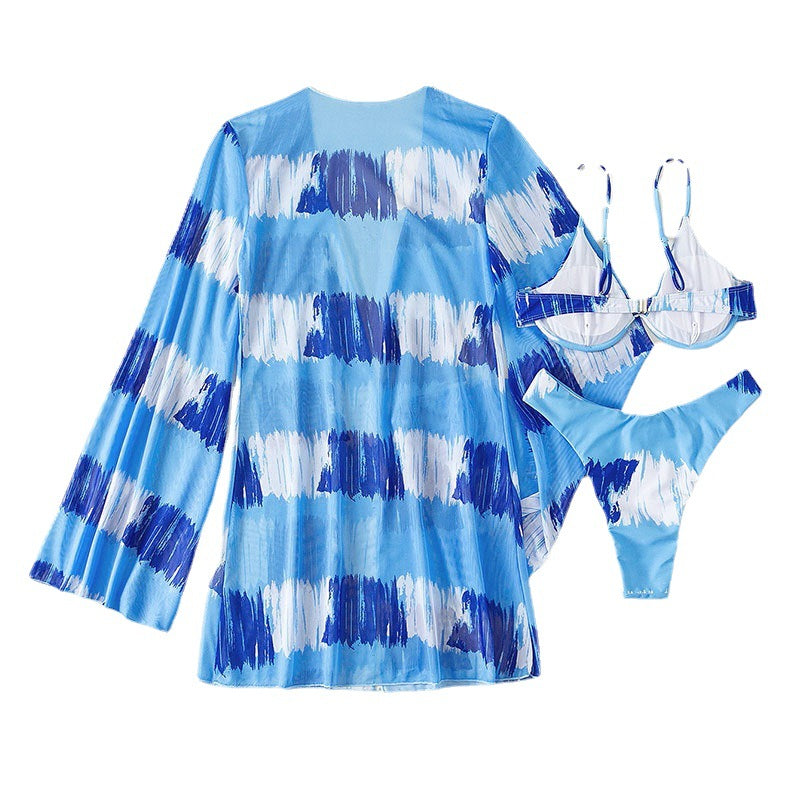 Damen Bikiniset mit transparentem Kimono und modernem Design EB