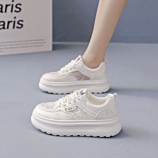 Damen modische Sneakers mit floralen Akzenten und dämpfender Sohle EB