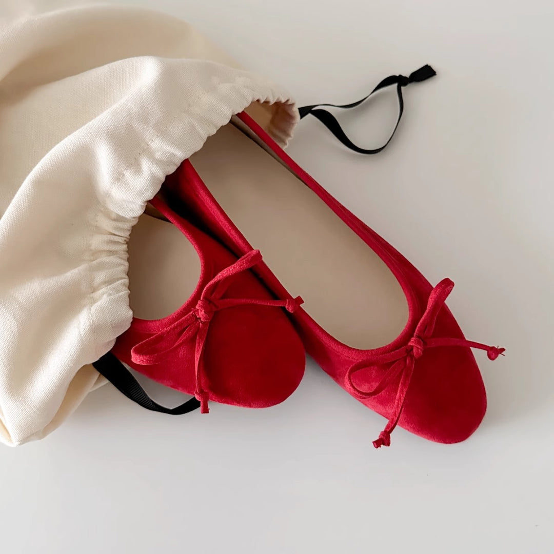 Damen Ballerinas mit zartem Schleifen-Detail und hochwertigem Wildleder EB