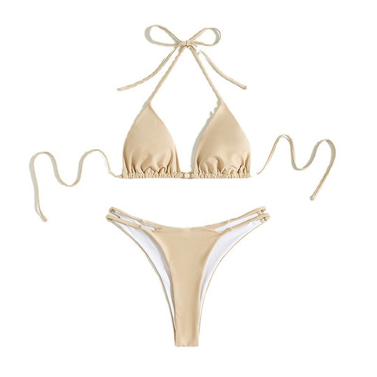 Damen Triangel-Bikini mit raffiniertem Bindegürtel EB