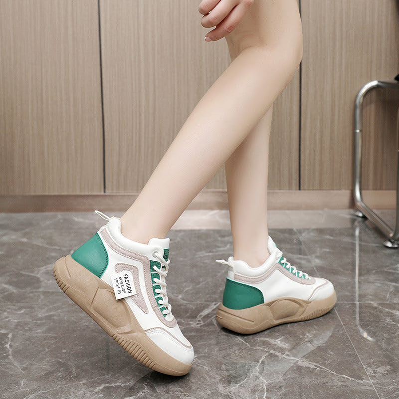 Damen Modische High-Top Sneakers mit atmungsaktiver Struktur und dämpfender Sohle EB
