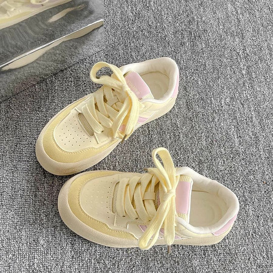Damen Plattform Sneakers mit atmungsaktiver Obermaterialkombination und rutschfester Sohle EB