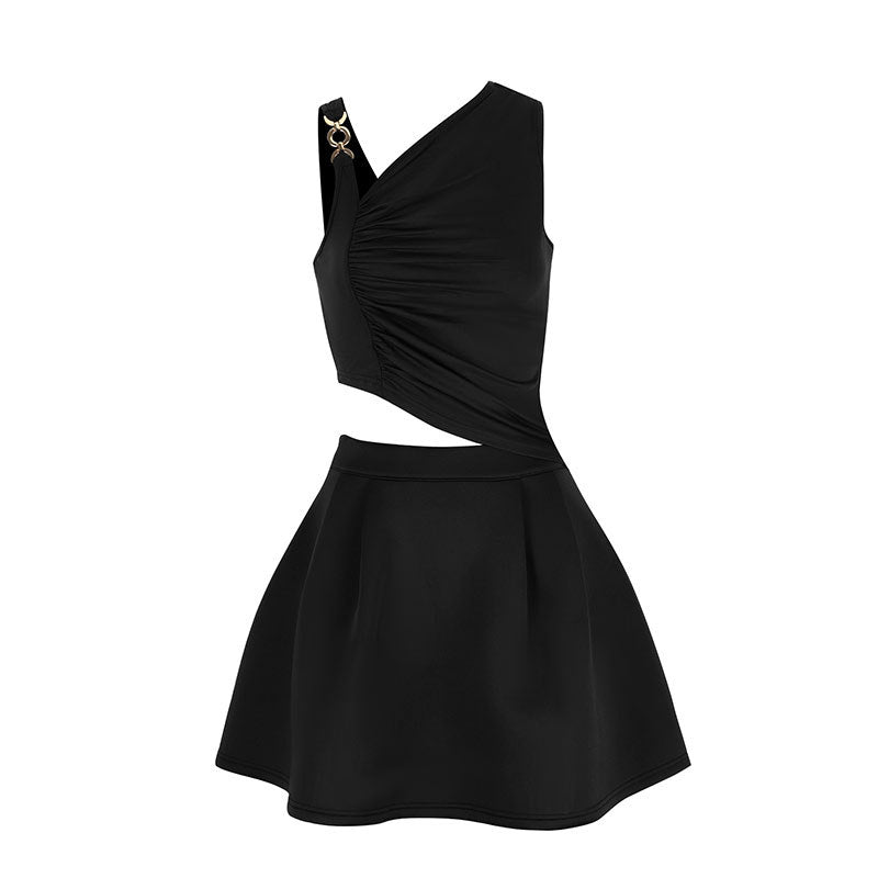 Damen Kleid mit asymmetrischem Design und raffinierten Drapierungen EB