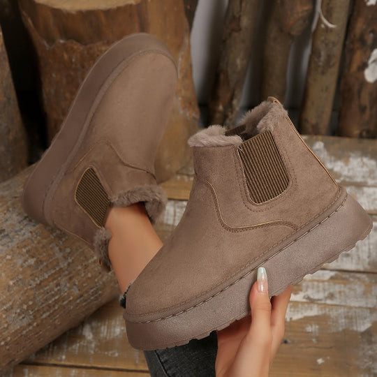 Damen Modische Ankle-Boots mit kuscheligem Futter und rutschfester Sohle EB