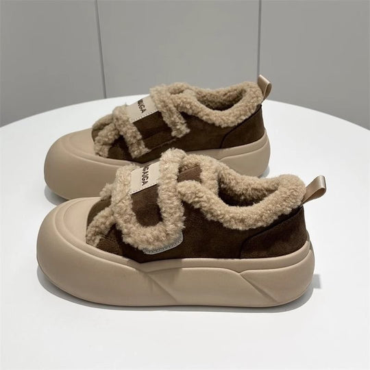 Damen Fleecegefütterte Sneakers mit sportlichem Design und rutschfester Sohle EB